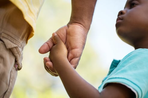 African American father and son autism