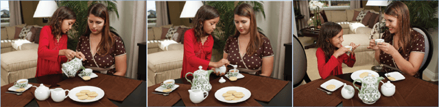 girl with autism pouring tea for woman sequence