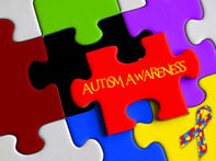 autism awareness month red puzzle piece
