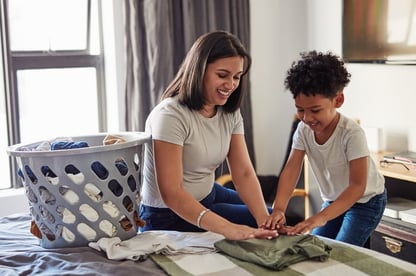 child with autism folding laundry task analysis