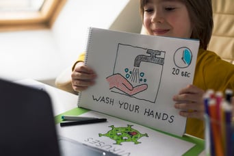girl-holding-a-wash-your-hands-sign