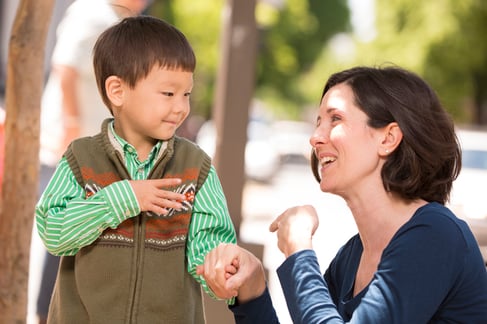 nonverbal child communicating with mother