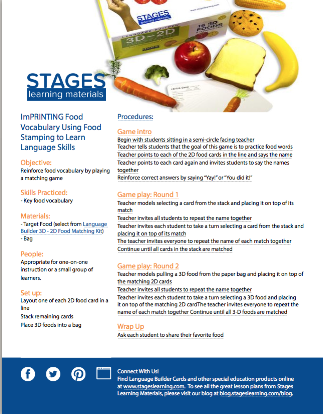 Lesson Plan: ImPRINTING Food Vocabulary to Learn Language Skills